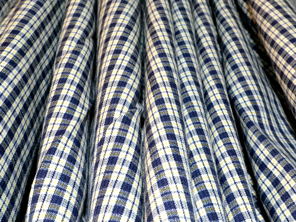 White and Grey Cotton Checks Fabric