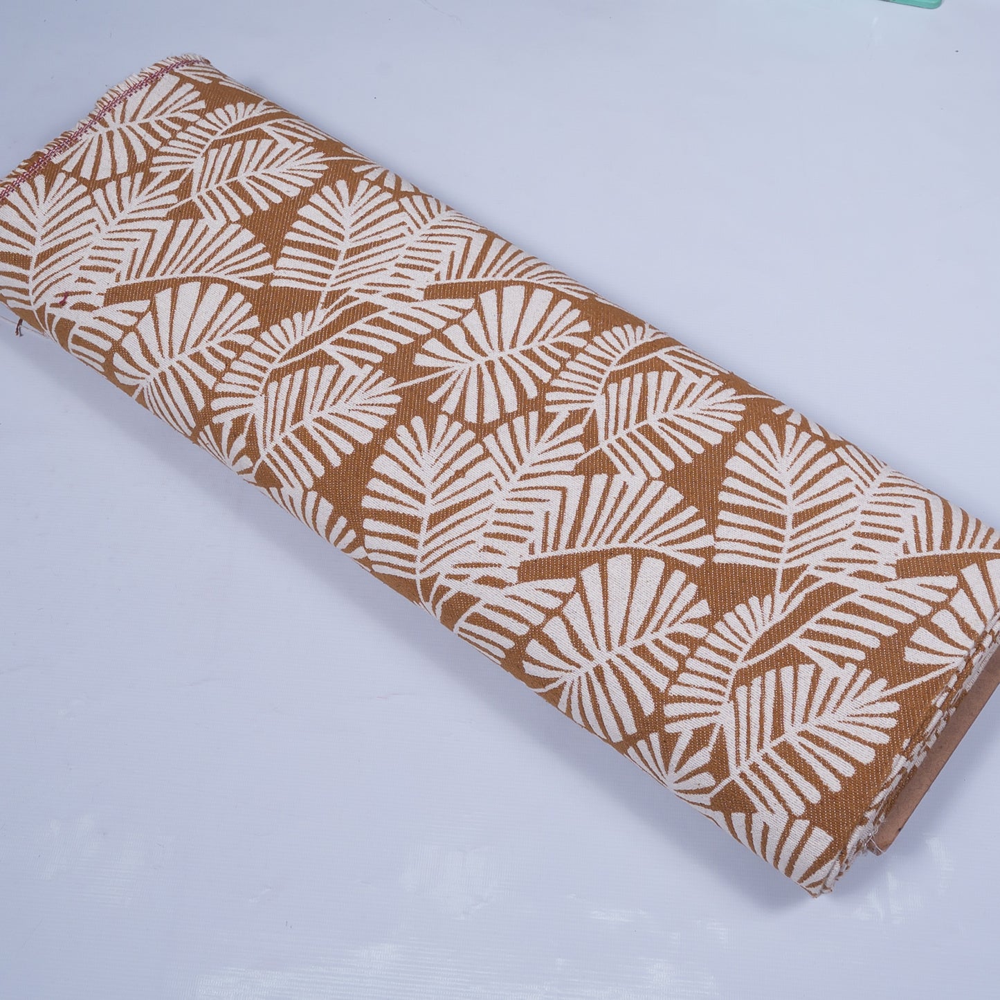 Brown & White Cotton Floral Jacquard (Sku: JDD-323)