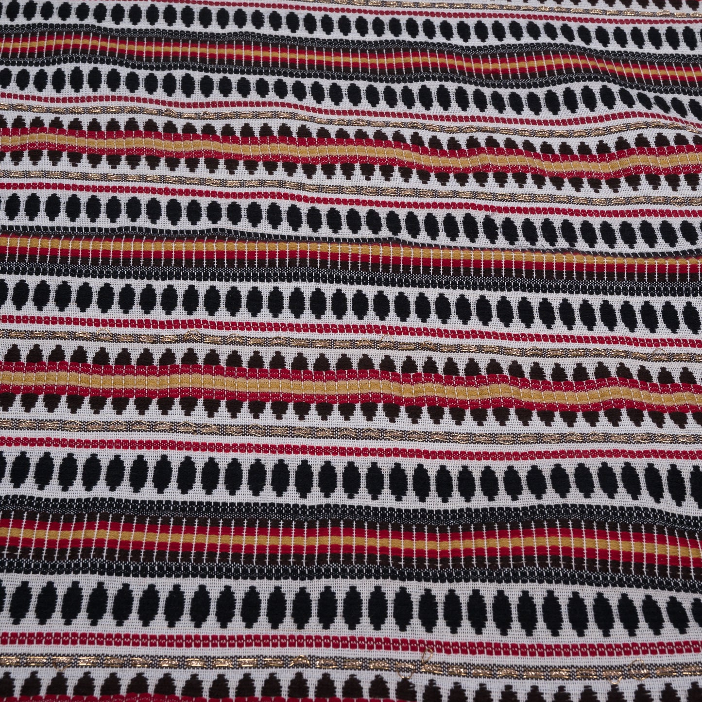 Red, Black, & Brown Capsule Cotton Blend Jacquard (Sku: J-469)