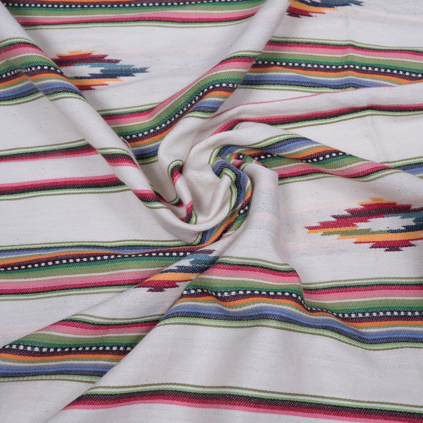 Cream Geometric Cotton Jacquard (Sku- J-477)