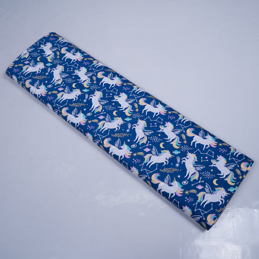 Blue Base Unicorn Cotton Print Fabric