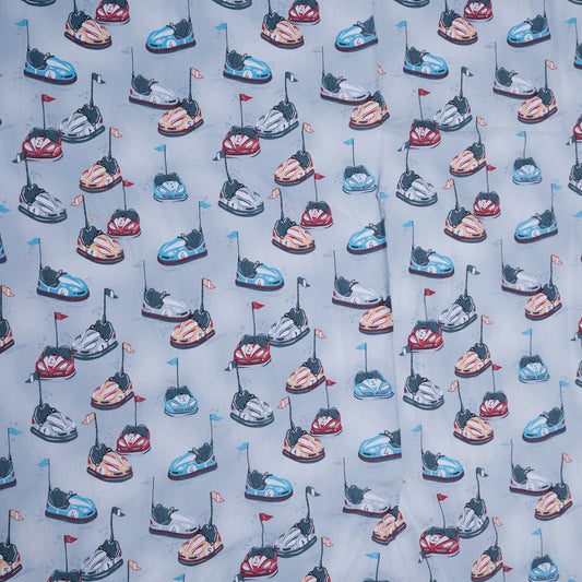 Multi Color Bumper Car Cotton Print