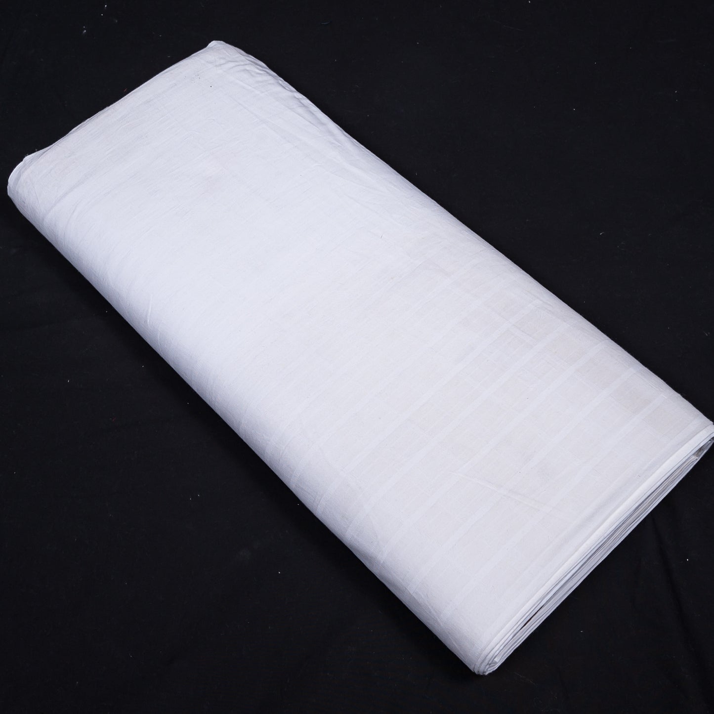 White Self Leeno Cotton Check Dyeable Fabric