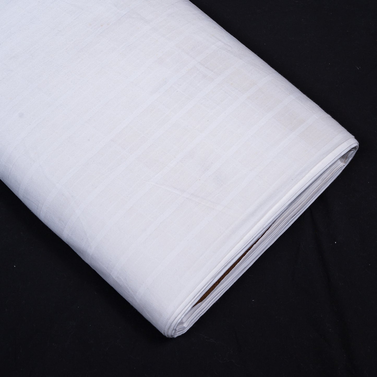 White Self Leeno Cotton Check Dyeable Fabric