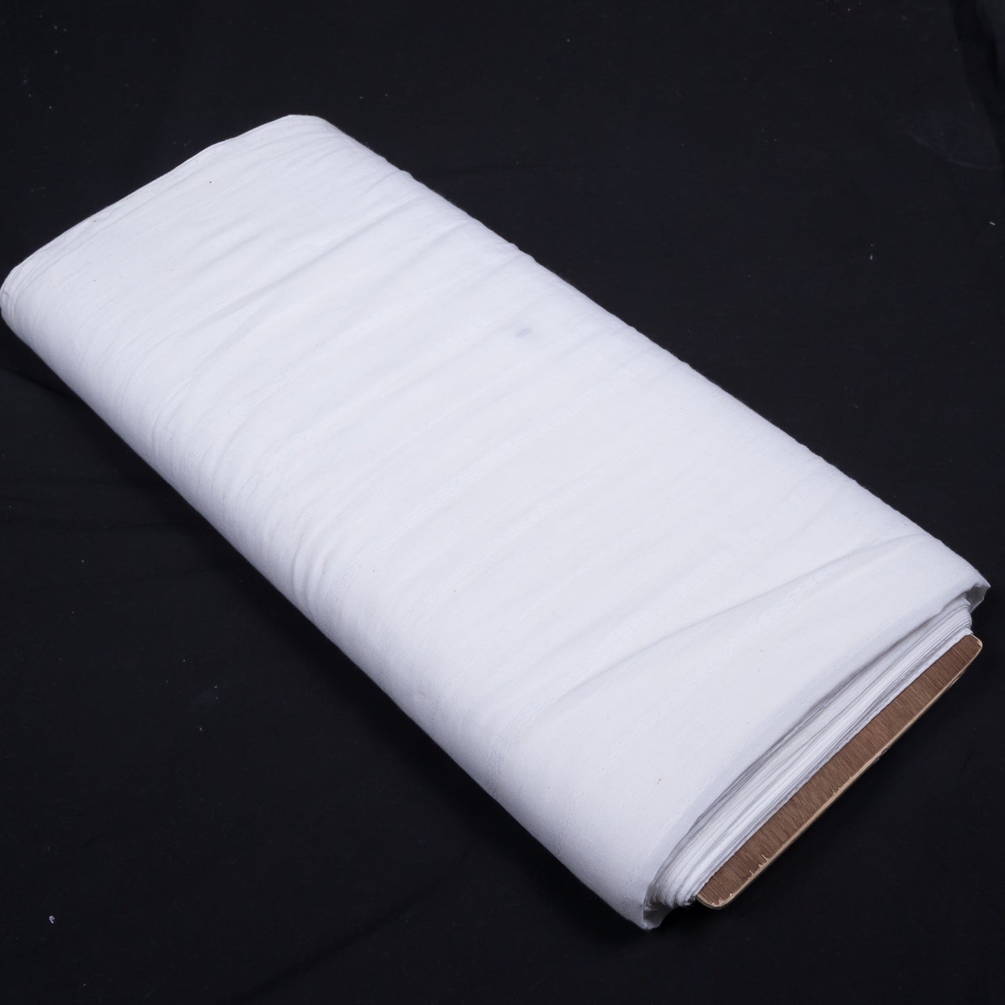 White Self Leeno Cotton Stripe Dyeable Fabric
