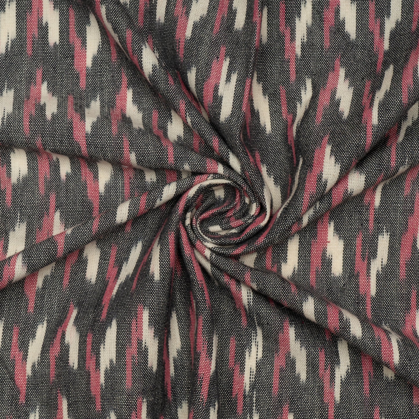 Pink, Grey & White Thick Cotton Handloom Ikat (Sku: IK-297)