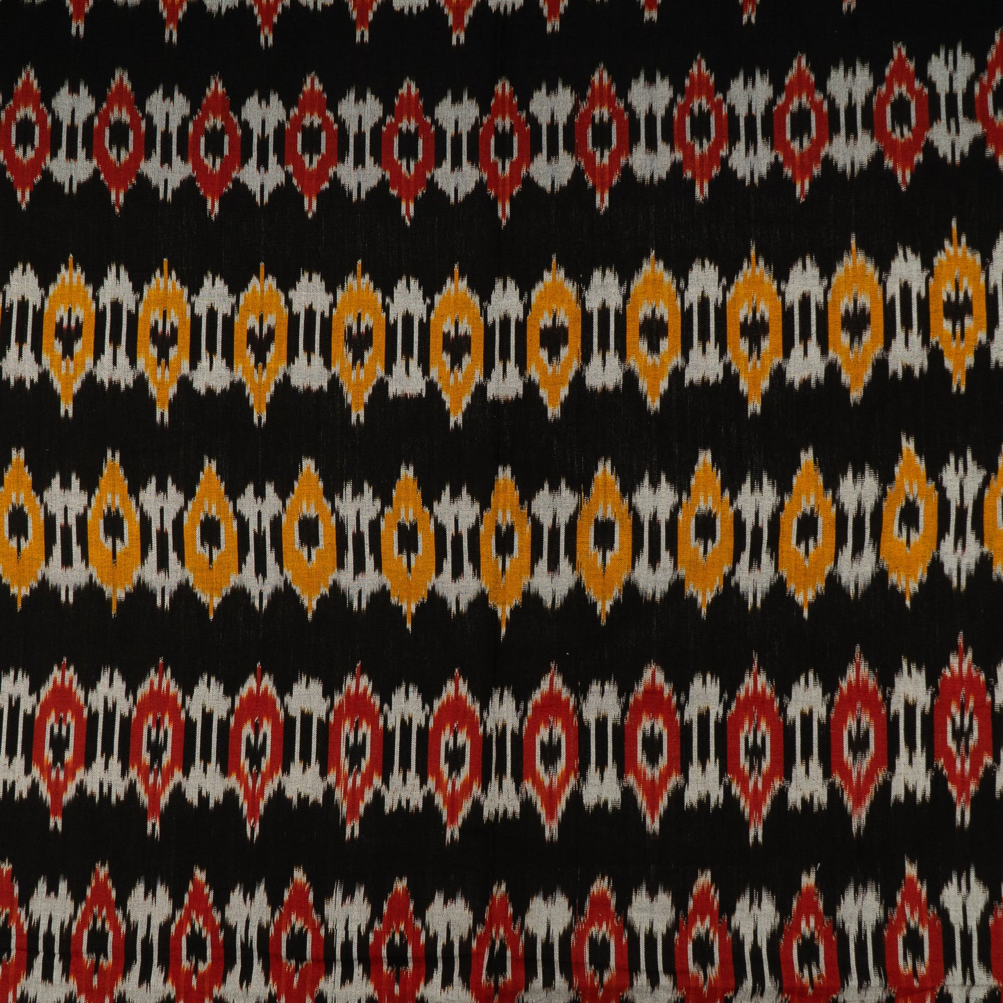 Red & Yellow Thick Cotton Handloom Ikat (Sku: IK-301)