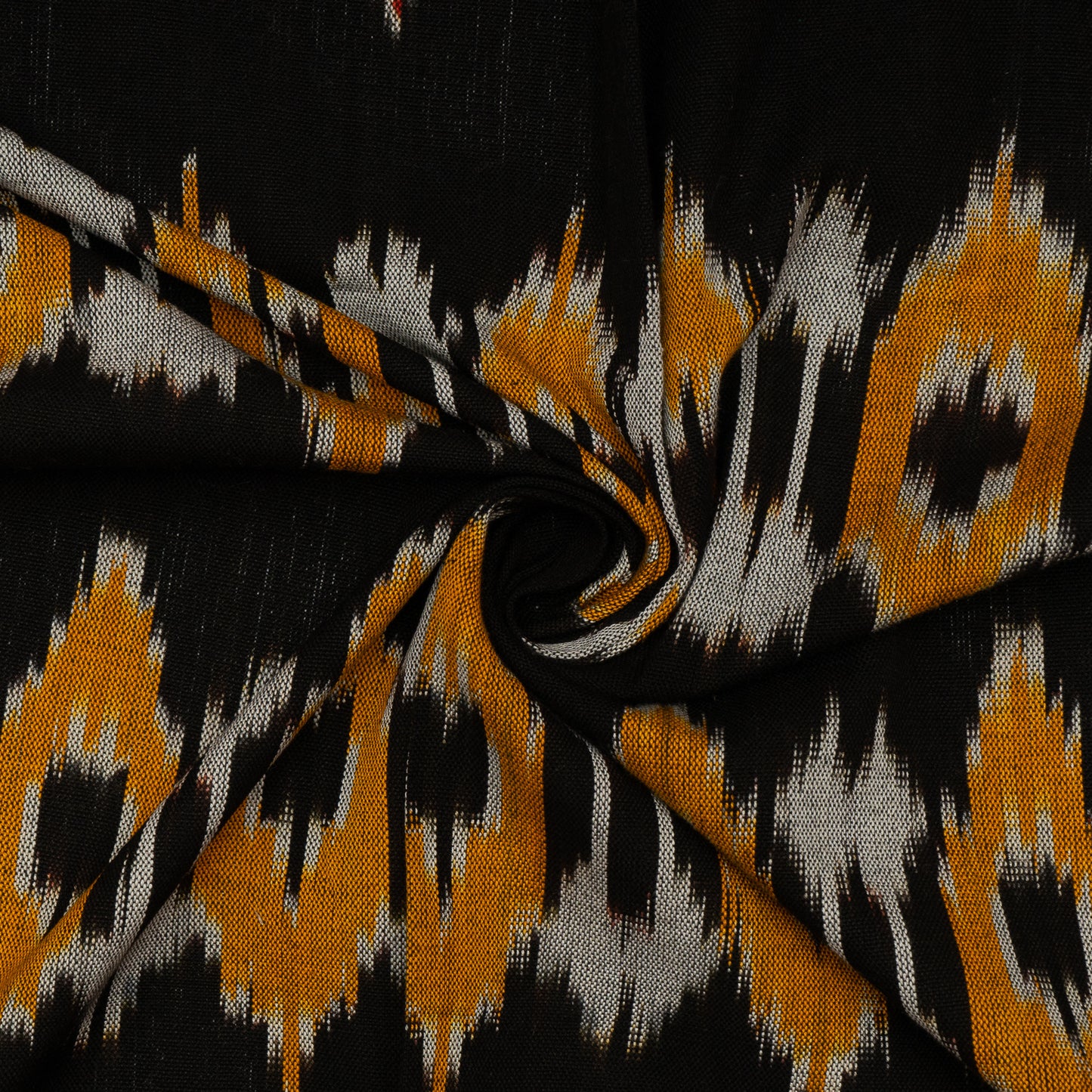 Red & Yellow Thick Cotton Handloom Ikat (Sku: IK-301)