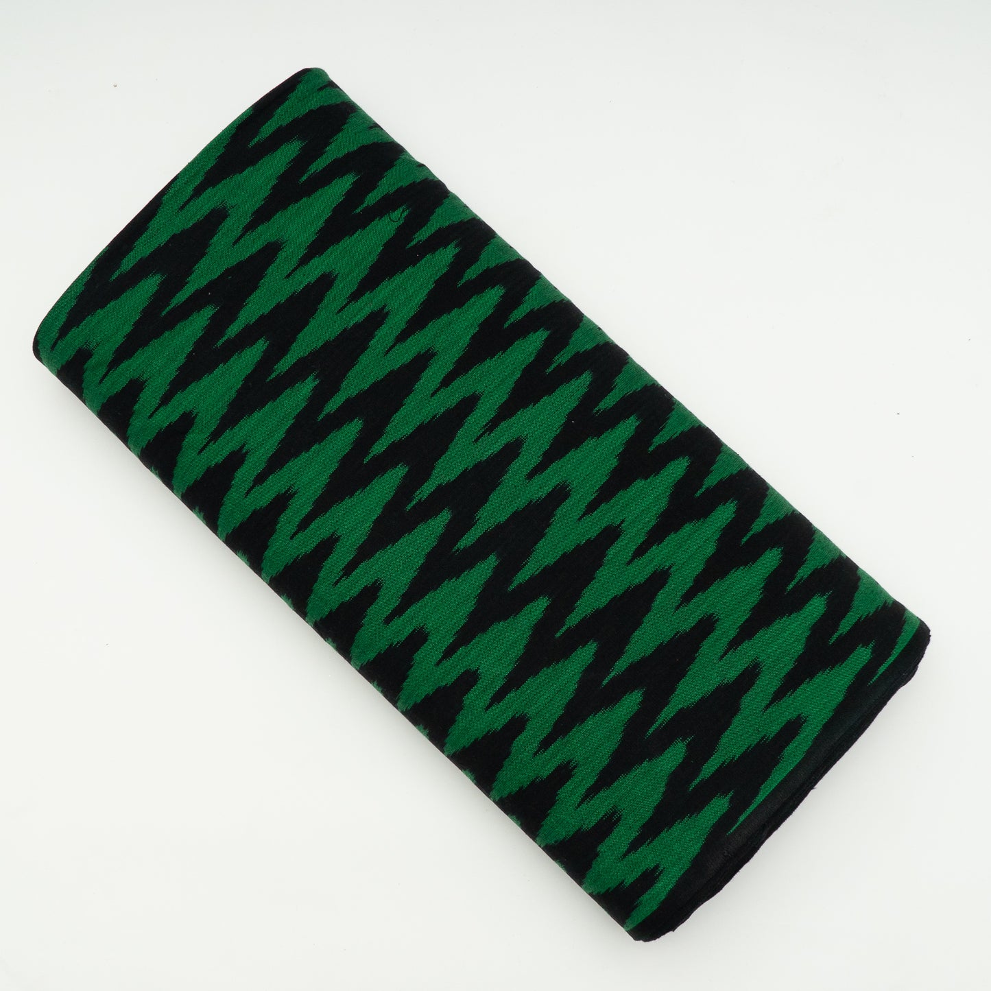 Green & Black Chevron Thick Cotton Handloom Ikat (Sku: IKK-535)