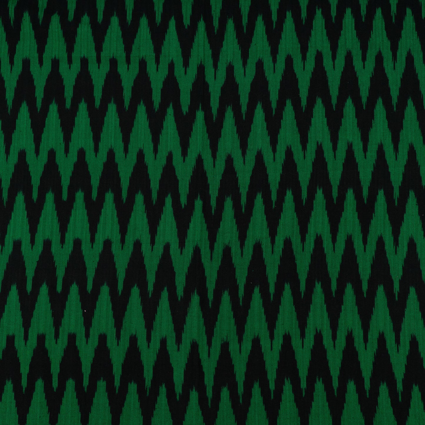 Green & Black Chevron Thick Cotton Handloom Ikat (Sku: IKK-535)
