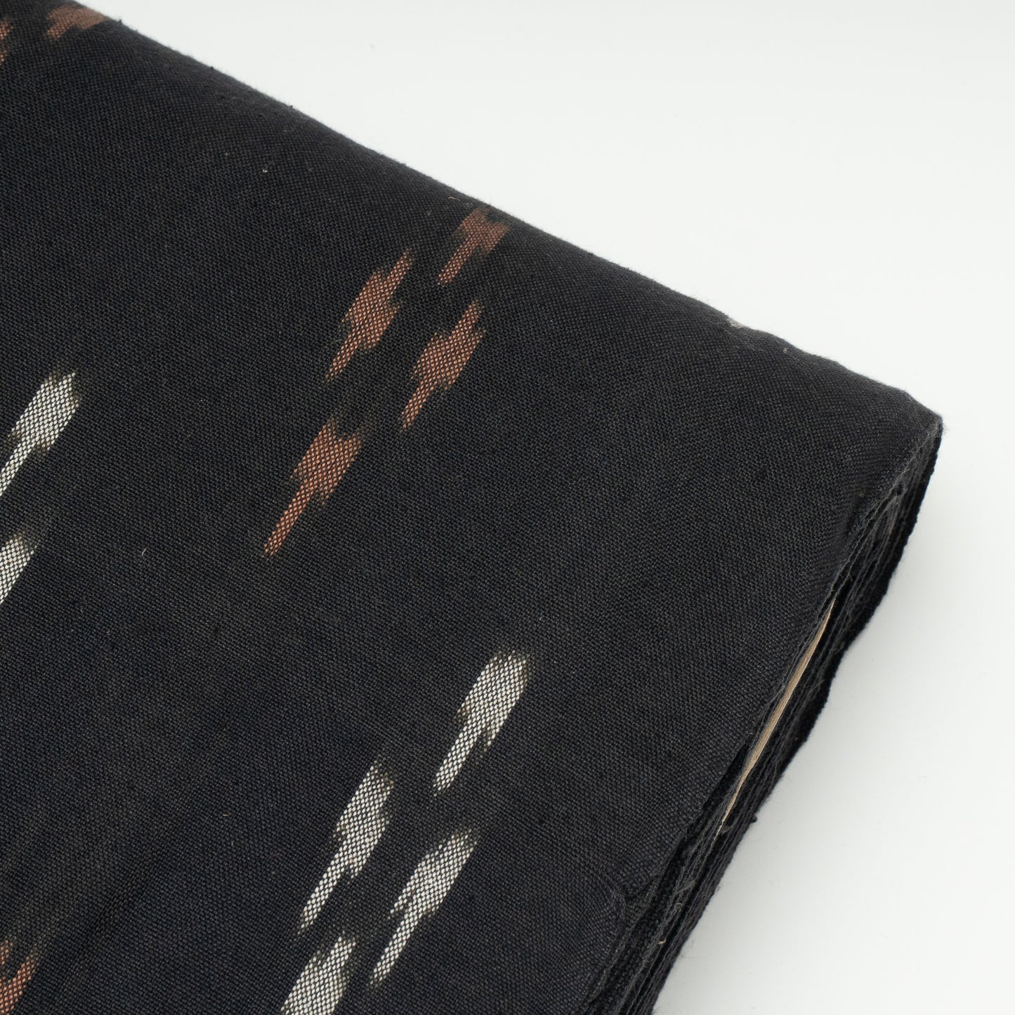 Brown, White & Black Thick Cotton Handloom Ikat (Sku: IK-441)