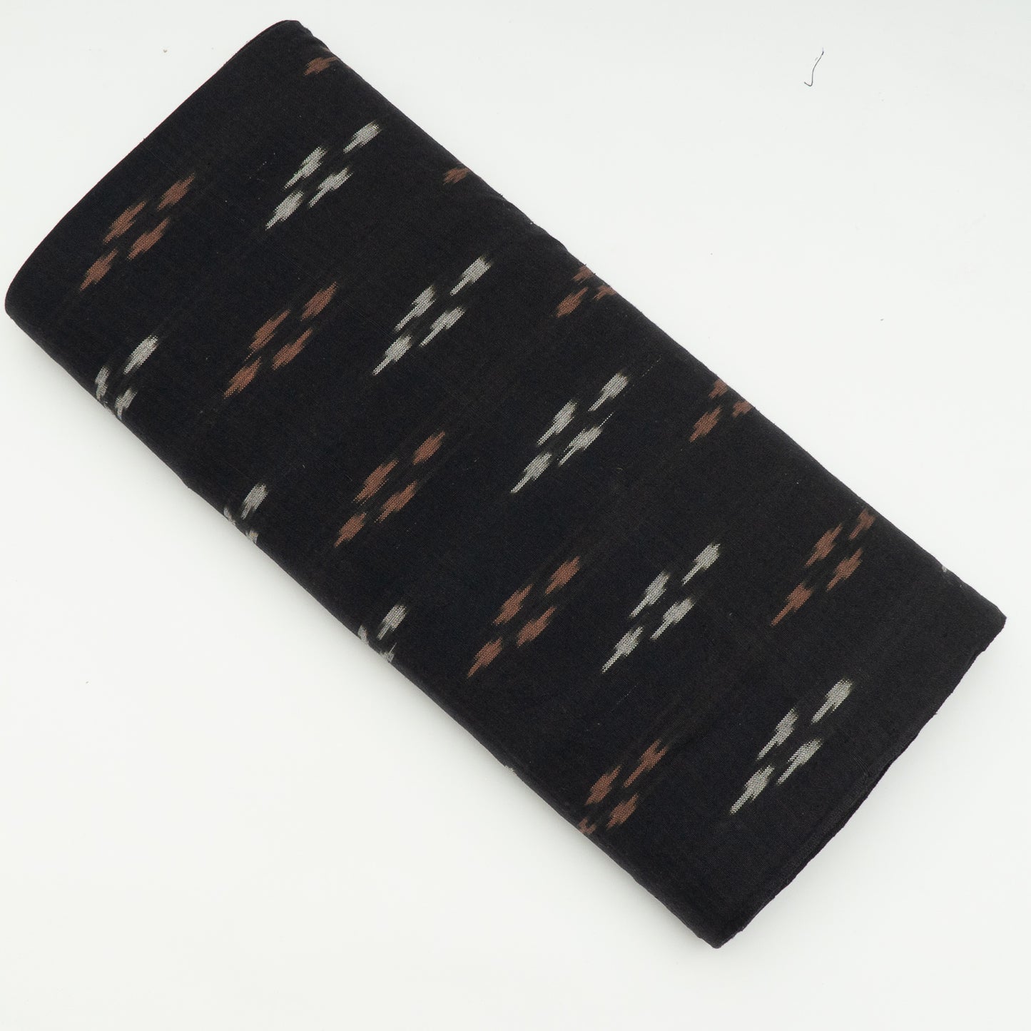 Brown, White & Black Thick Cotton Handloom Ikat (Sku: IK-441)
