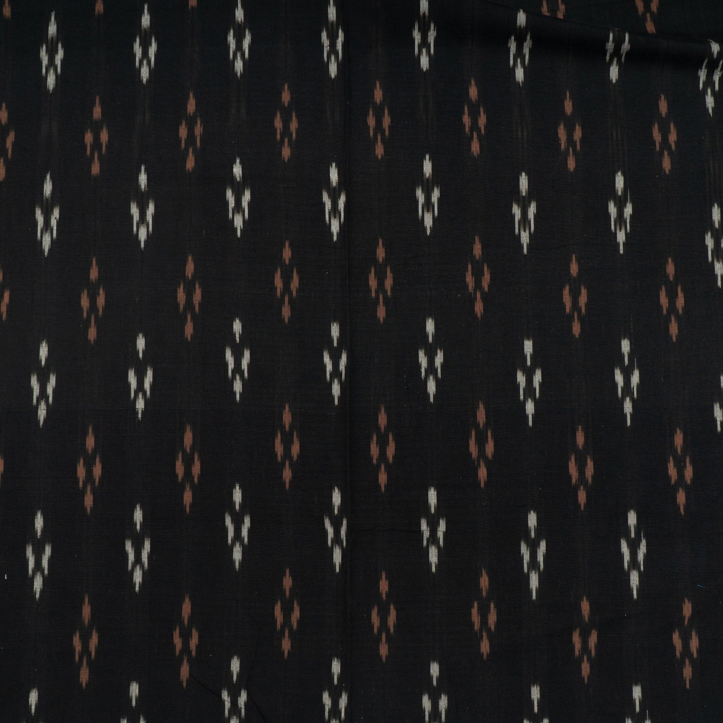 Brown, White & Black Thick Cotton Handloom Ikat (Sku: IK-441)