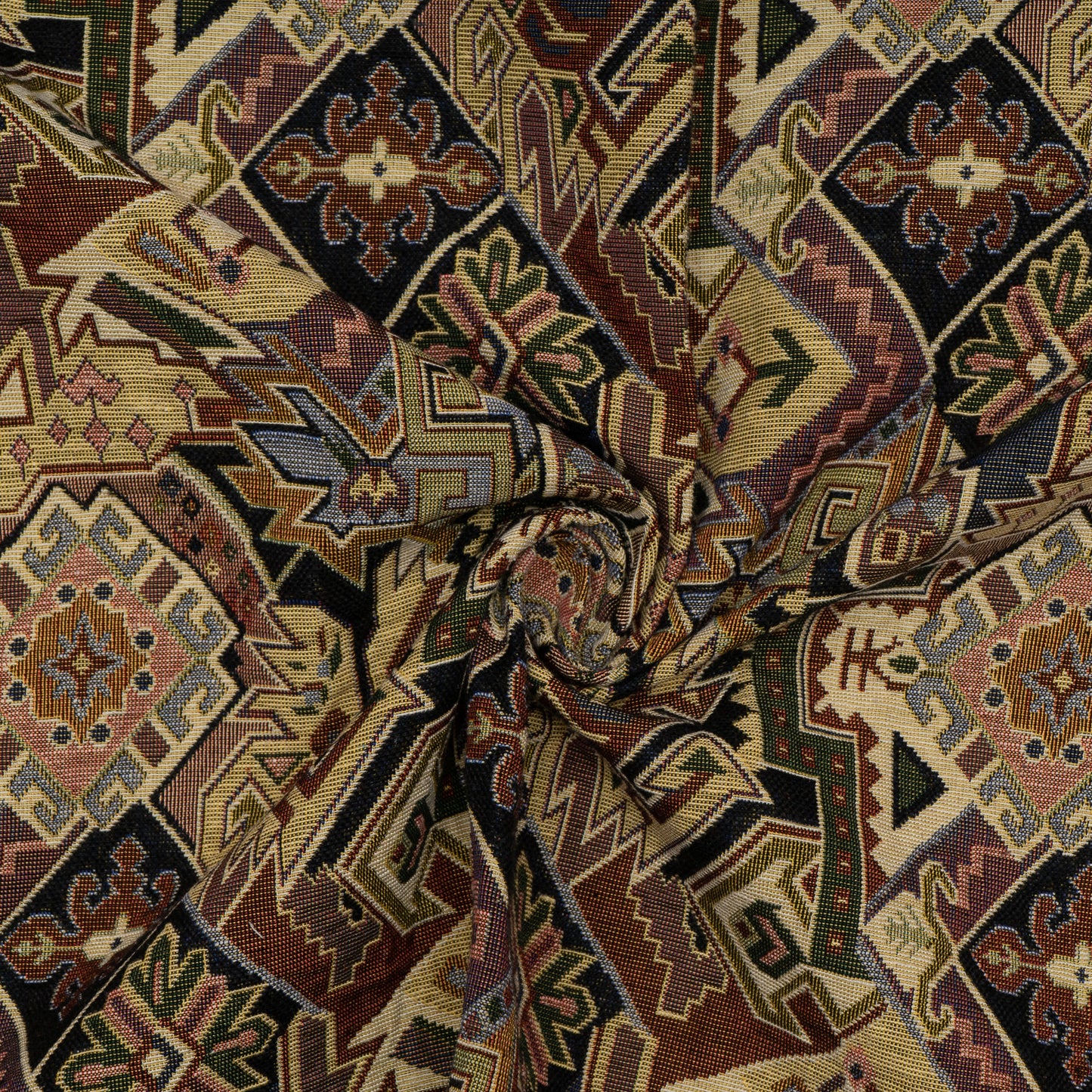 Multicolor Geometric Cotton Blend Jacquard (Sku: JDD-379)