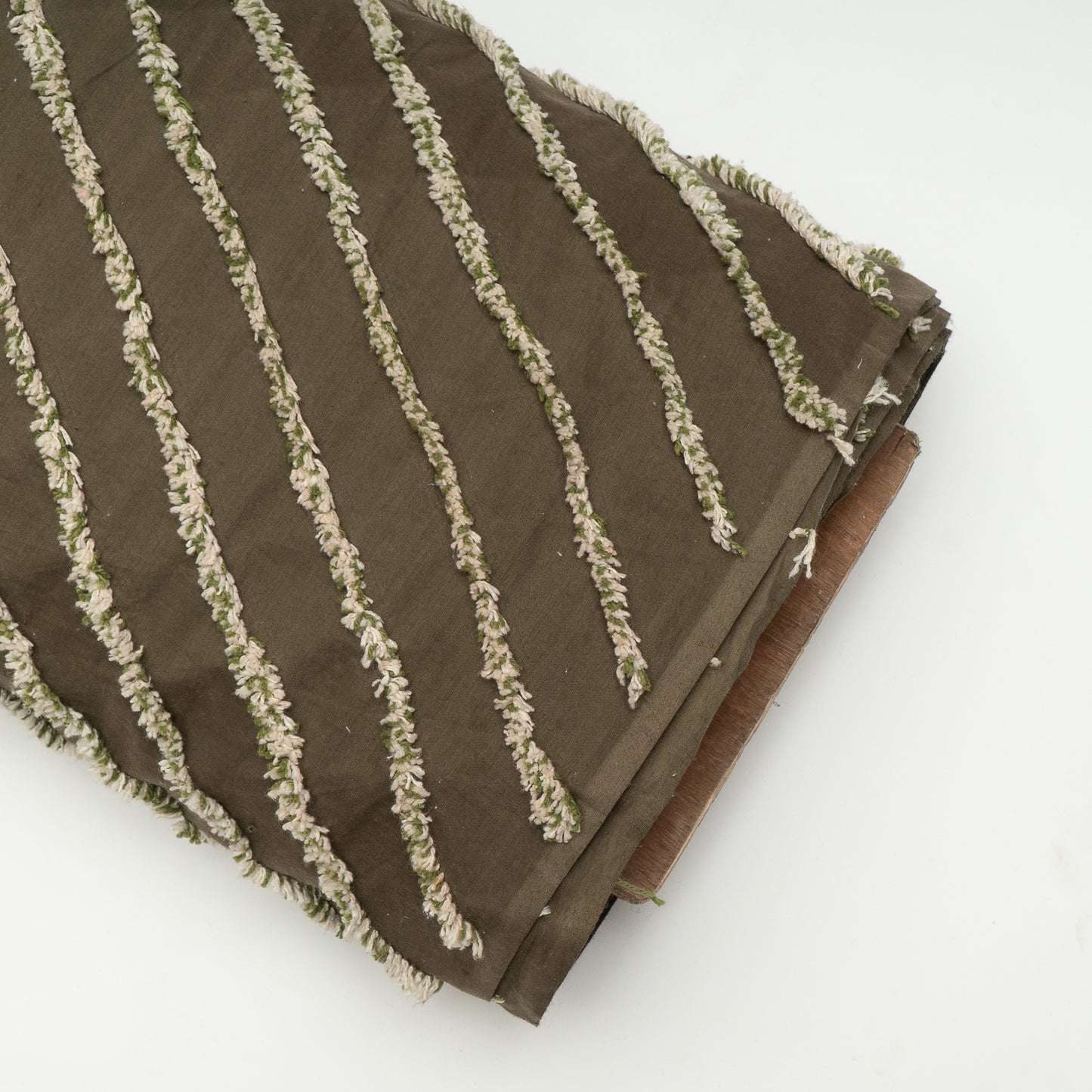 Diagonal Tufting on Green Cotton Cambric (SKU: JD-36)