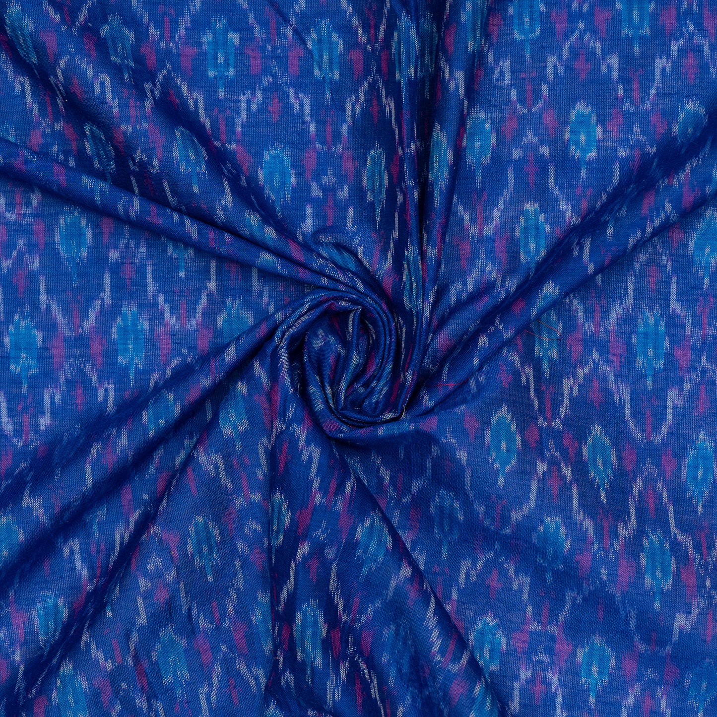 Blue Cotton Silk Blend Fine Quality Handloom Ikat (Sku: IK-165)