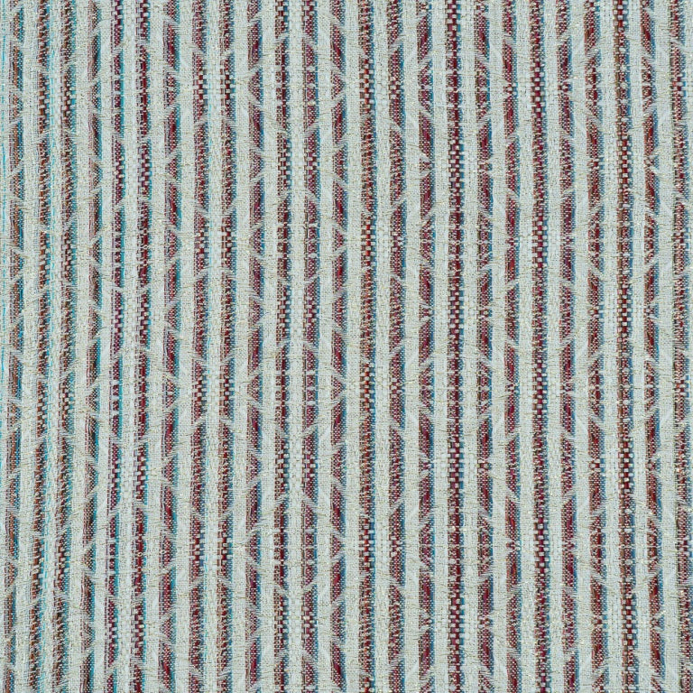 Red & Blue Cotton Blend Lurex Jacquard (Sku: J-383)