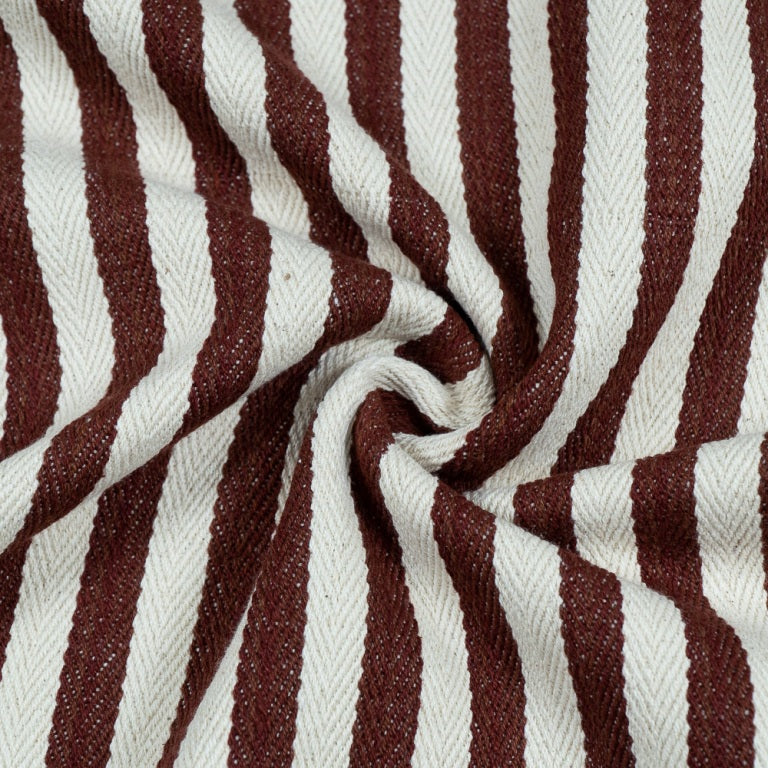 Maroon & White Cotton Stripe Jacquard (Sku: J-512)