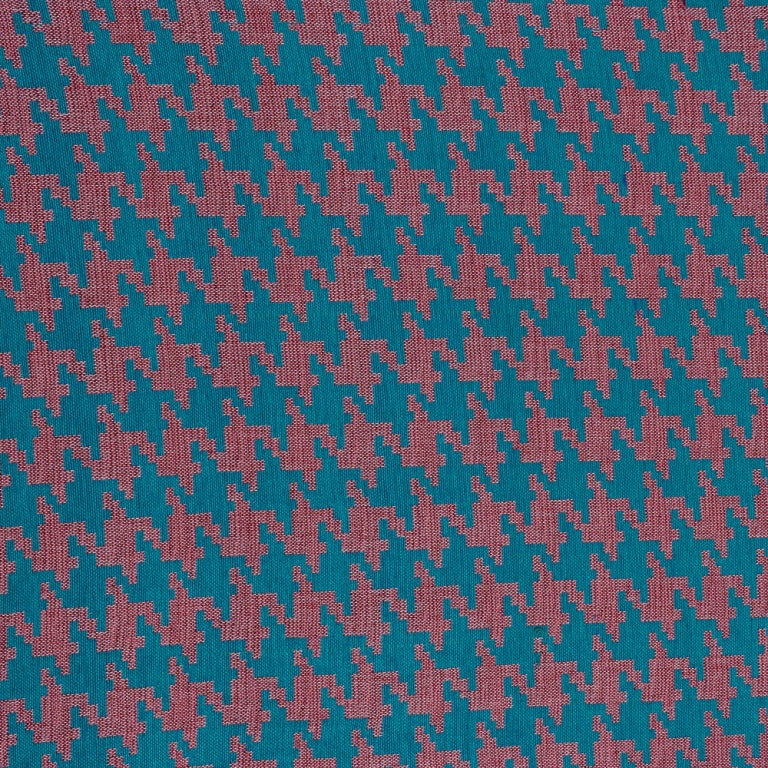Blue Houndstooth Cotton Jacquard (Sku: J-403)