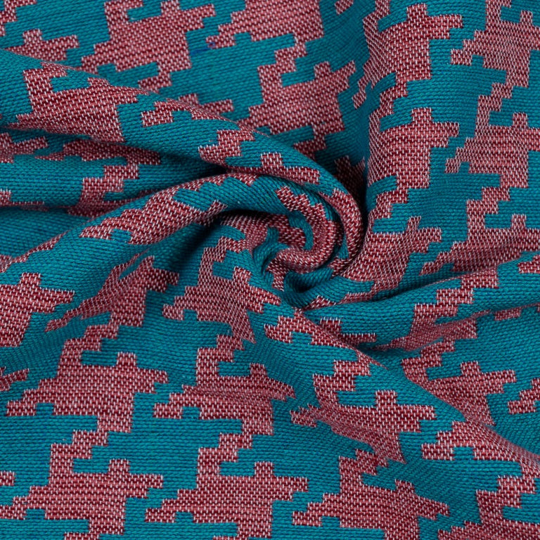 Blue Houndstooth Cotton Jacquard (Sku: J-403)