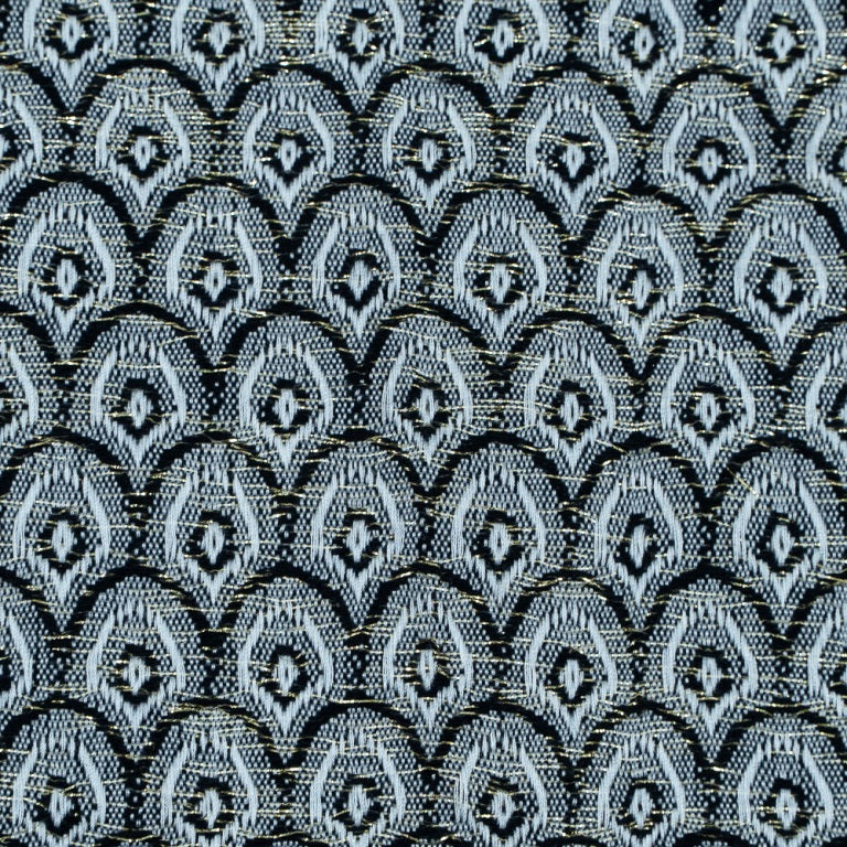 Black & White Cotton Lurex Jacquard (Sku:J-412)