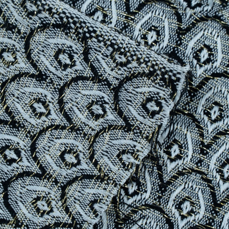 Black & White Cotton Lurex Jacquard (Sku:J-412)