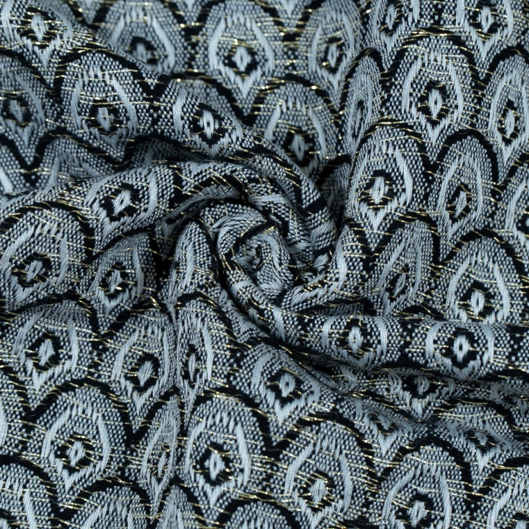 Black & White Cotton Lurex Jacquard (Sku:J-412)