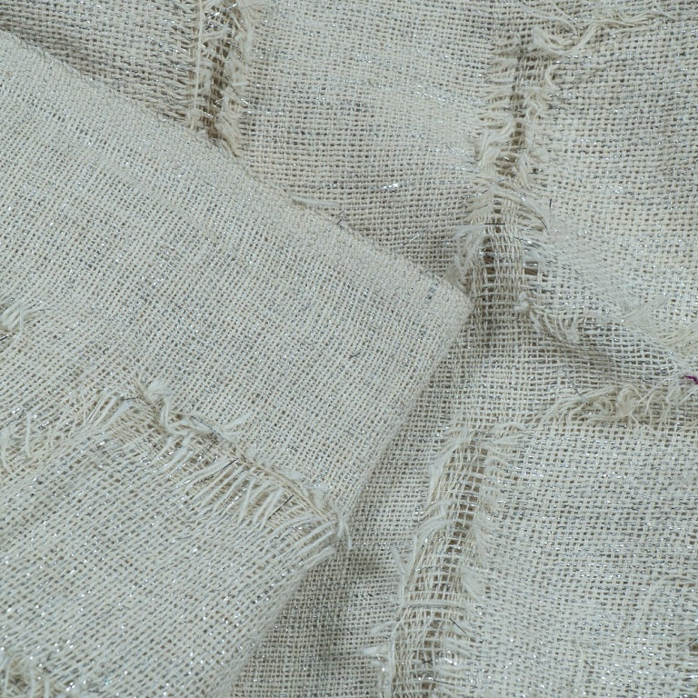 Cotton Lurex Natural Dyeable Cutwork Jacquard (Sku: J-395)