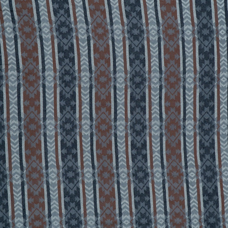 Gray & Brown Stripe Cotton Jacquard Fabric | SKU: JF-10