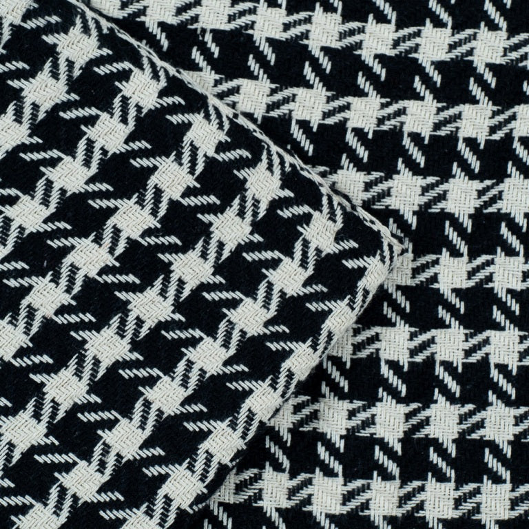 Black & White Cotton Houndstooth Jacquard | SKU: J-414