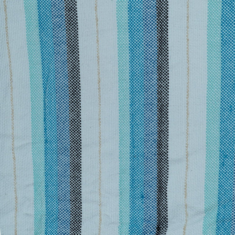 Blue, White & Black Stripe Cotton Blend Jacquard | SKU: J-410