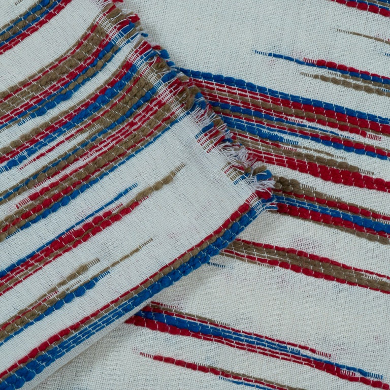 Red & Blue Lightweight Cotton Jacquard (Sku: JDD-320)