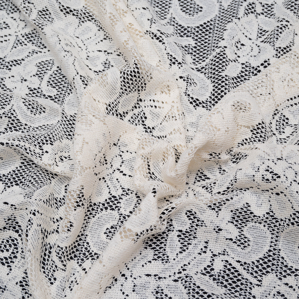 Floral Design Dyeable Cotton Net (SKU: N-154)