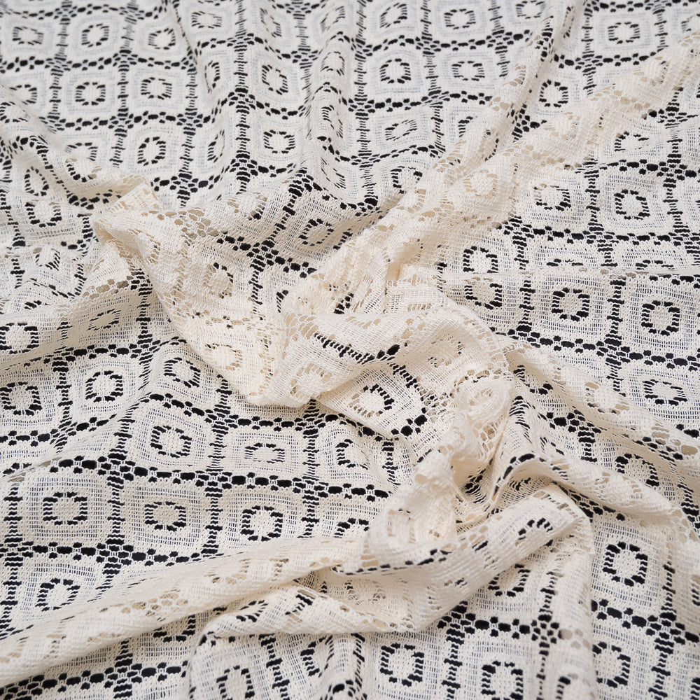 Geometric Design Dyeable Cotton Net (SKU: N-122)