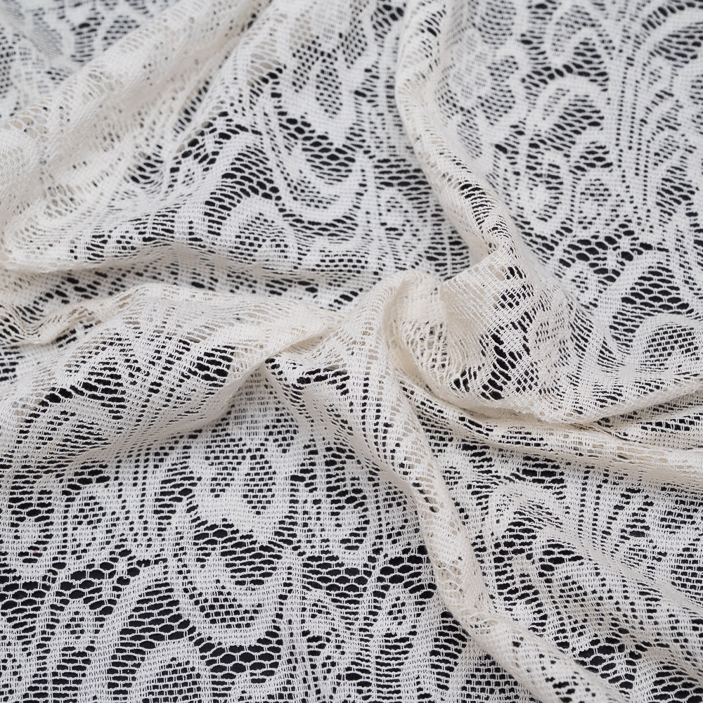 Floral Design Dyeable Cotton Net (SKU: N-111)