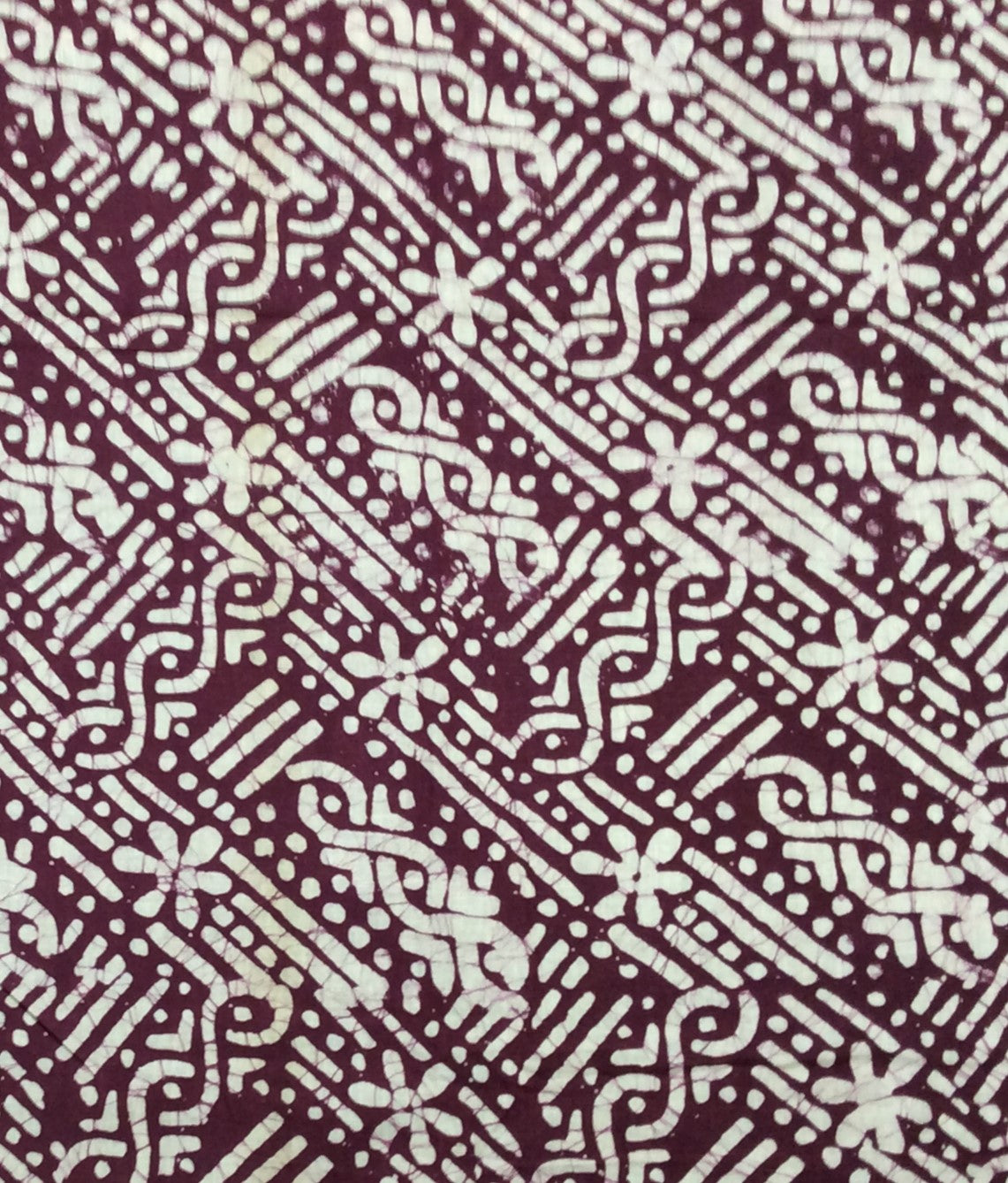 Wine, White color Hand Block Print Cotton Fabric (SKU: B-110)