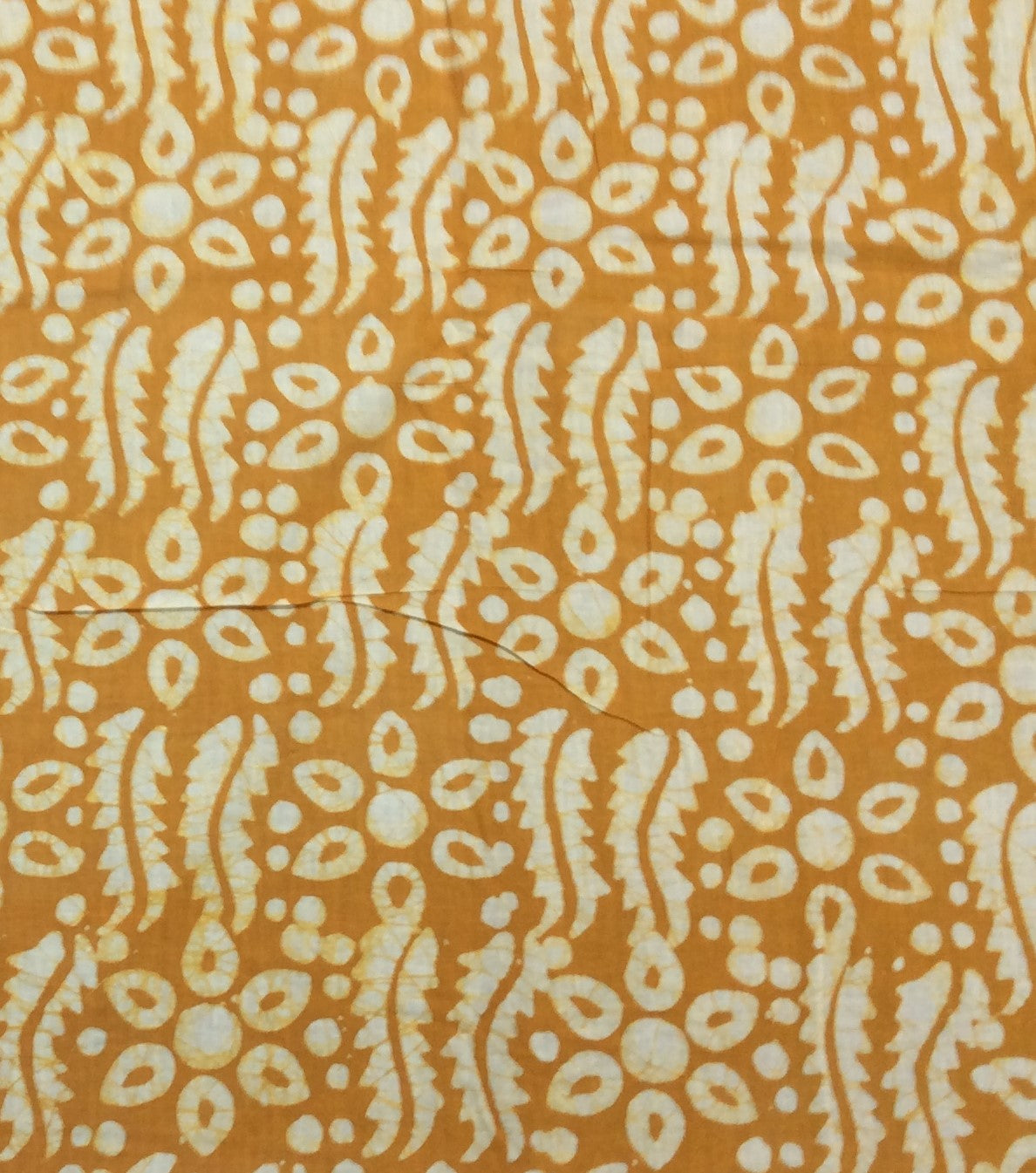 Yellow, White Cotton Hand Block Print Fabric (SKU: B-113)