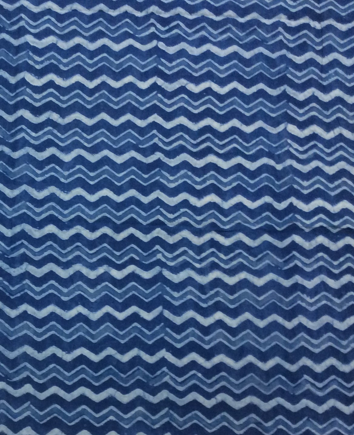 Blue Color Cotton Indigo Hand Block Print Fabric (SKU: B-136)