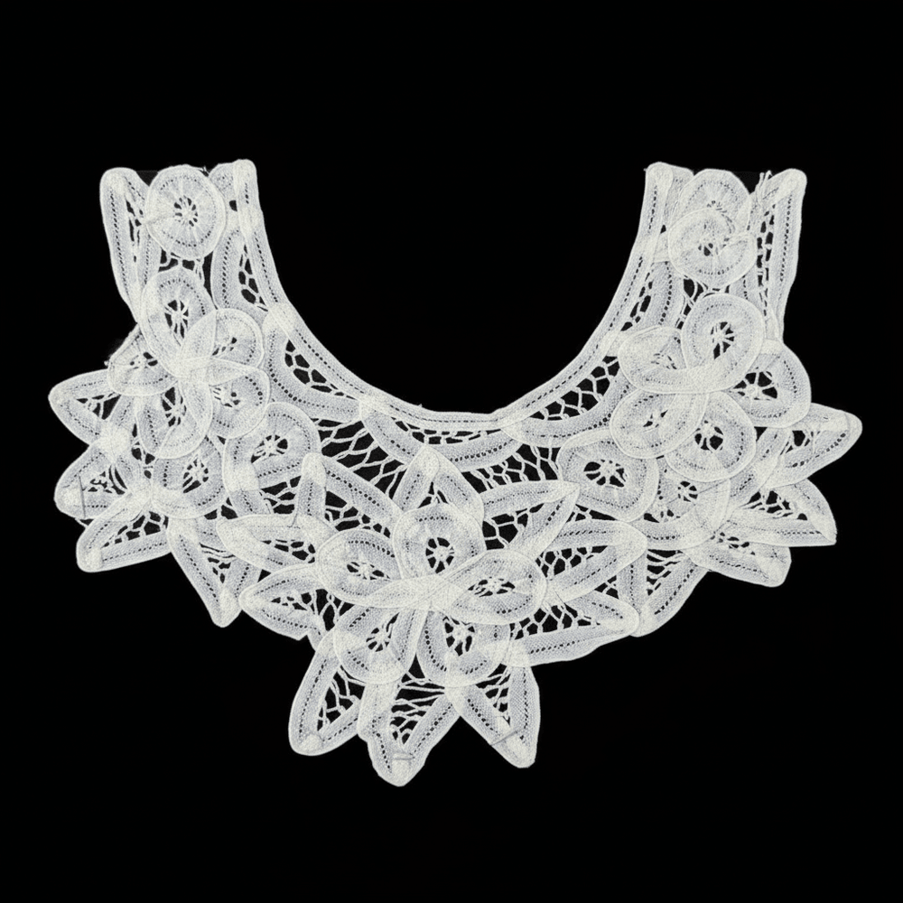 White Dyeable Cotton Batten Berg Neck Patch (Width : 9 inch & Lenght : 8 inch)