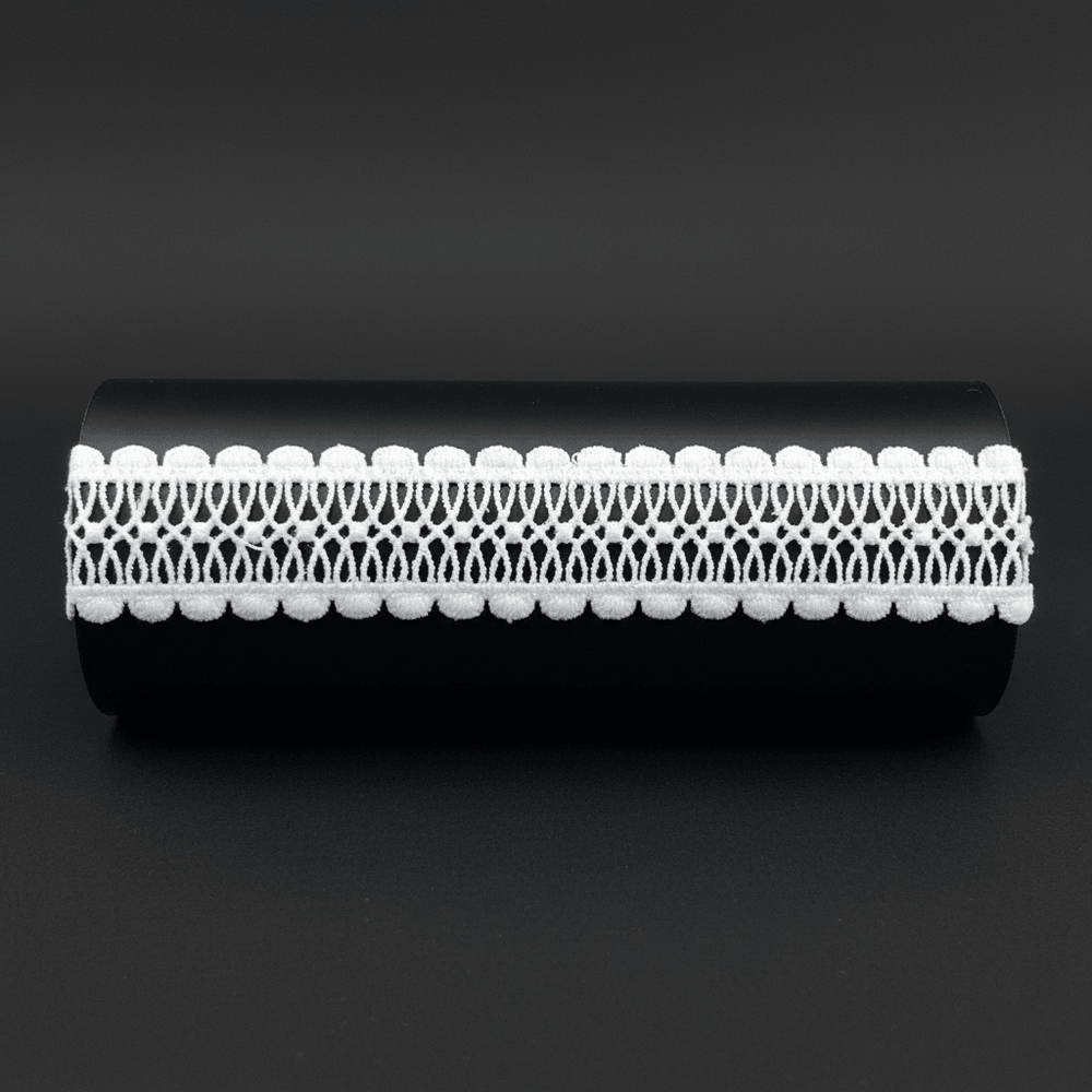 White Cotton Dyeable Chemical lace (Width : 1 Inch & Sku: Ch-10)