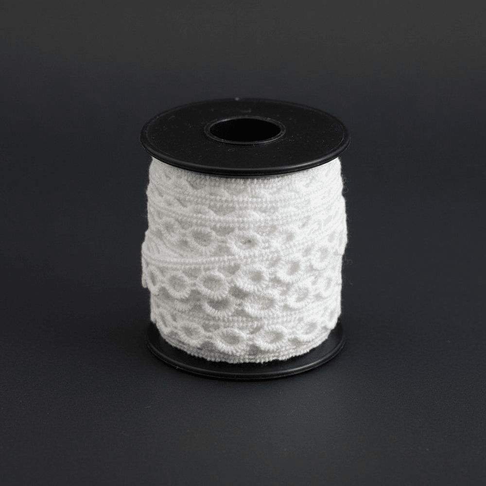 White Cotton Dyeable Chemical lace (Width : 0.5 Inch & Sku: Ch-12)