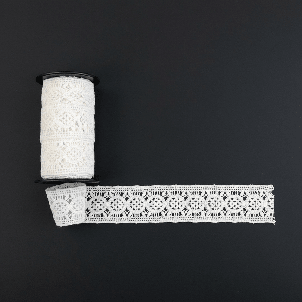 White Dyeable Cotton Chemical lace (Width : 2 Inch & Sku: Ch-13)