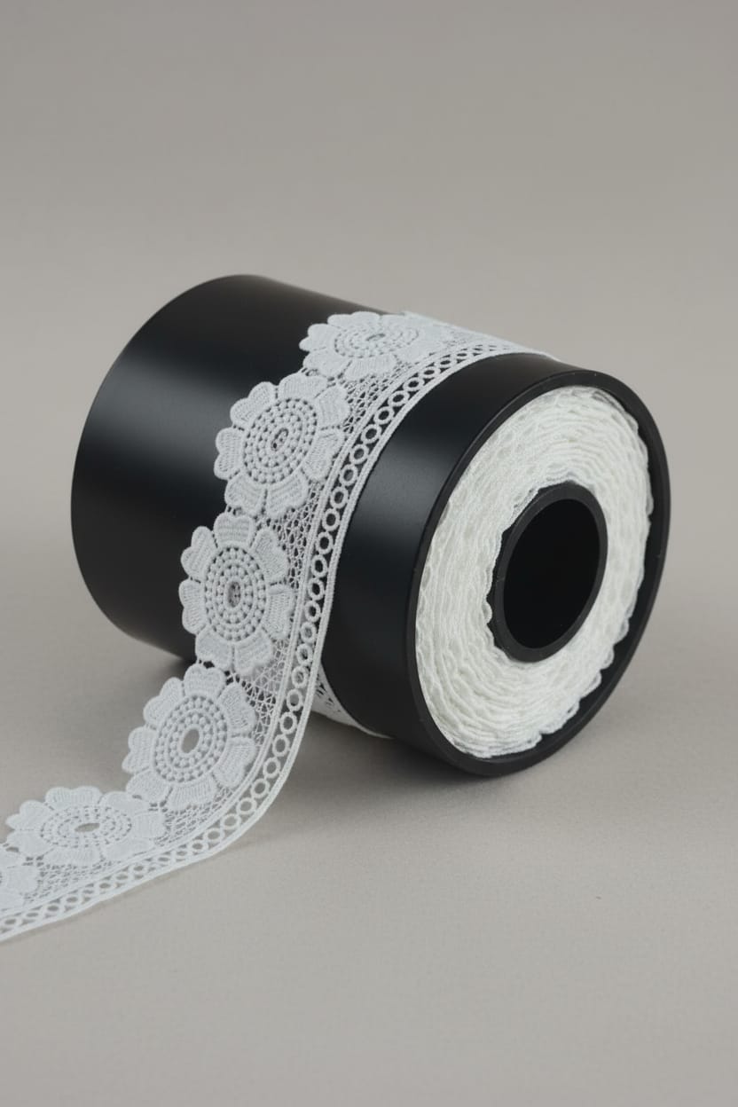 White Cotton Dyeable Chemical lace ( Width : 2 Inch & Sku: Ch-156 )
