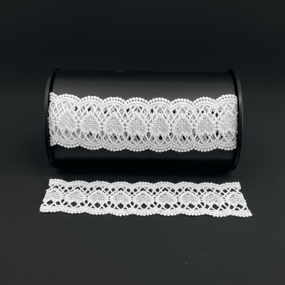 White Cotton Dyeable Chemical lace (Width : 1.5 Inch & Sku: Ch-20)