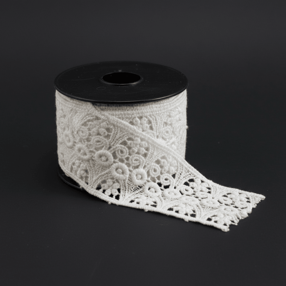 White Cotton Dyeable Chemical lace (Width : 2 Inch & Sku: Ch-32)