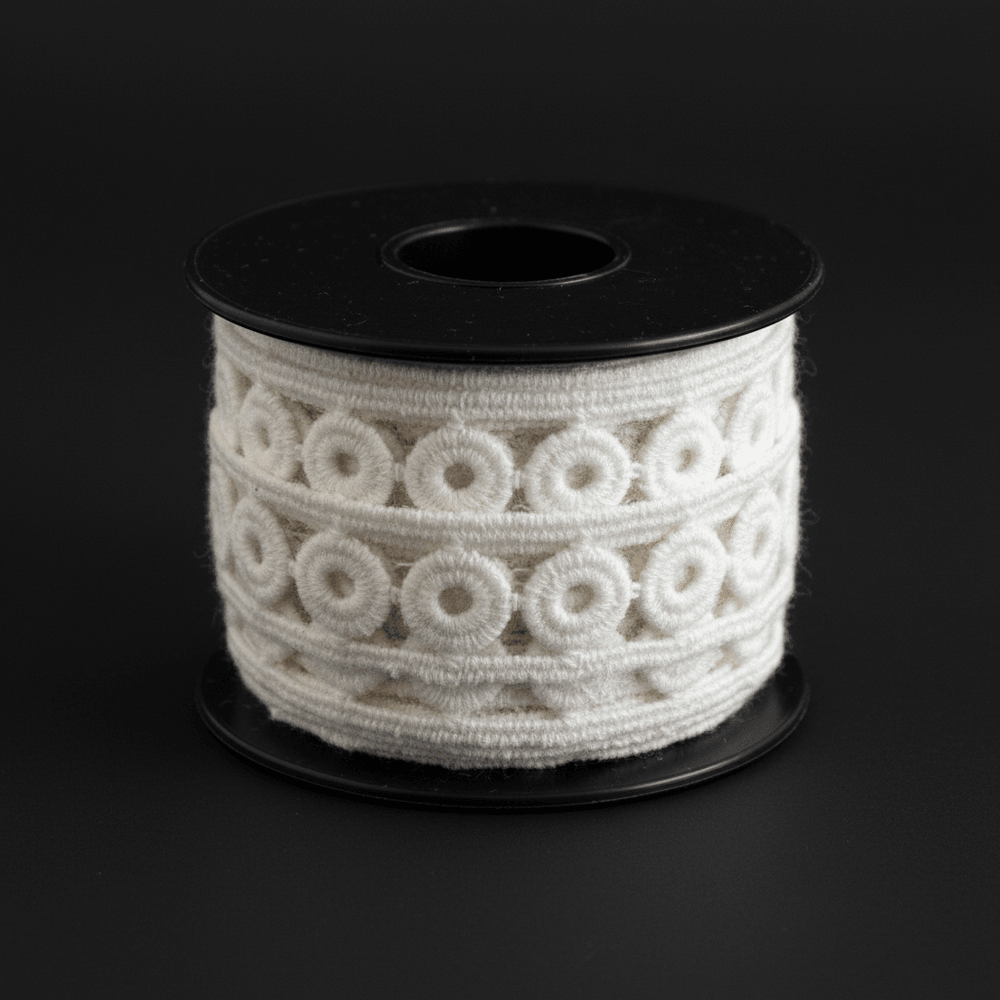 White Cotton Dyeable Chemical lace (Width : 1 Inch & Sku: Ch-40)
