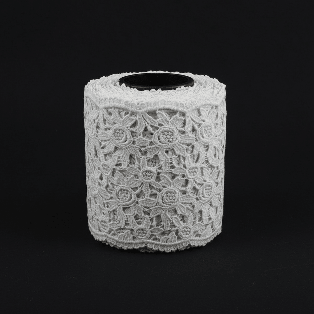 White Cotton Dyeable Chemical Lace (Width : 11 Inch & Sku: Ch-42)