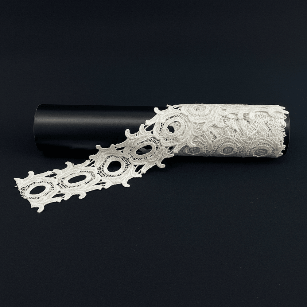 White Cotton Dyeable Chemical Lace (Width : 3 Inch & Sku: Ch-47)