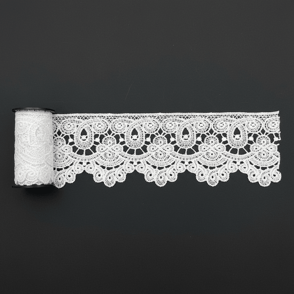 White Cotton Dyeable Chemical Lace (Width : 3 Inch & Sku: Ch-51)