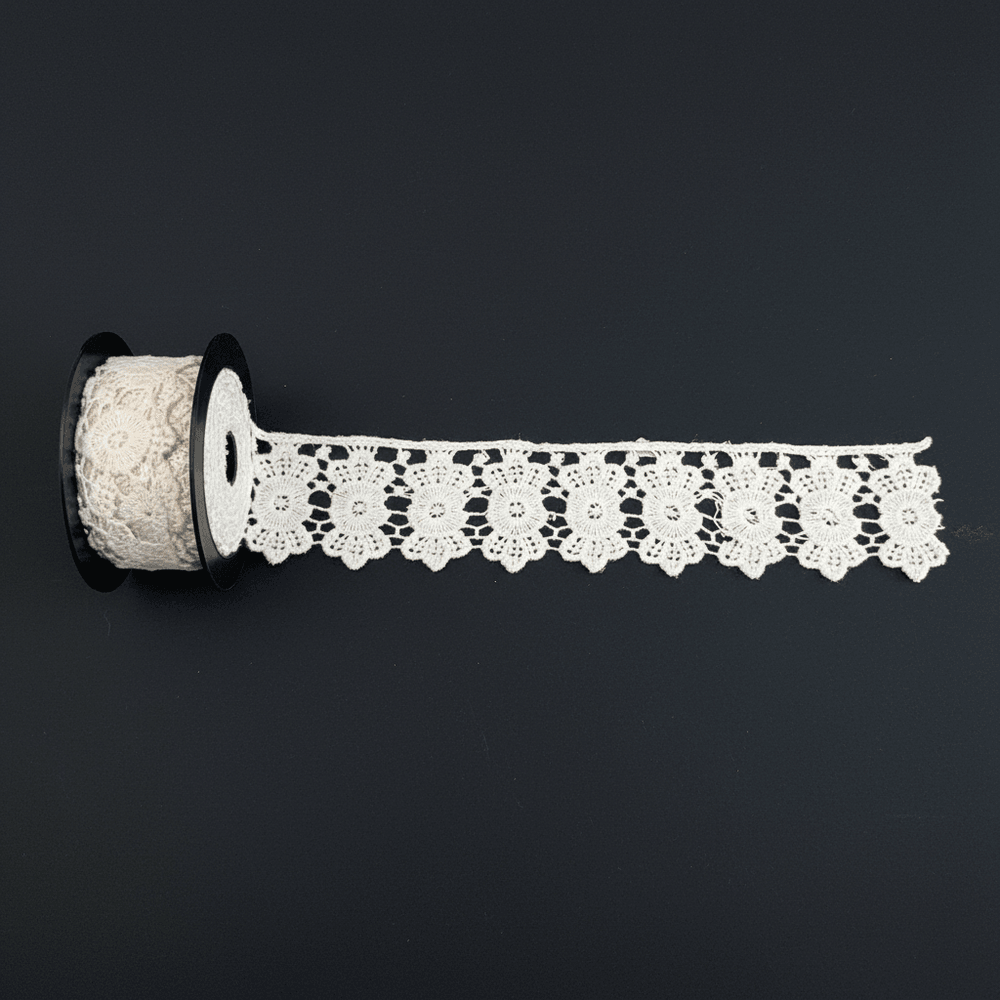 White Cotton Dyeable Chemical Lace (Width : 2 Inch & Sku: Ch-54)